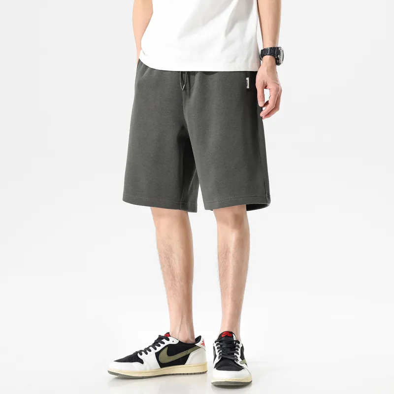 Hansca Comfortable Ribbed Skin Friendly Breathable Casual Shorts Men's-8