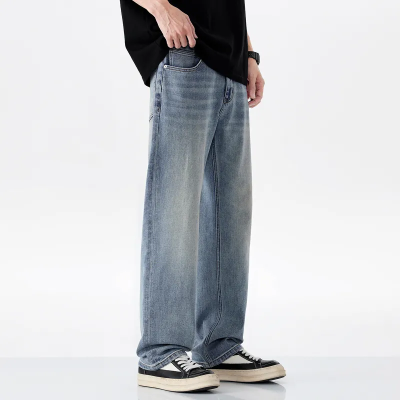 Hansca Teenagers Height Increasing Slimming Jeans Men's Nostalgic Blue-2
