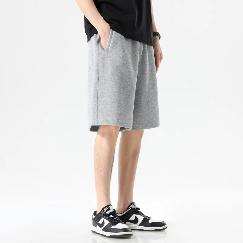 Hansca Comfortable Ribbed Skin Friendly Breathable Casual Shorts Men's-6