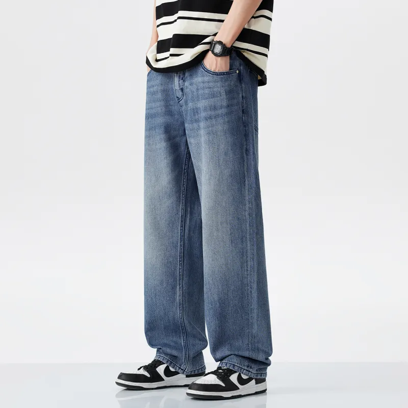 Hansca Teenagers Everyday Commute Versatile Pants Men's Blue-6