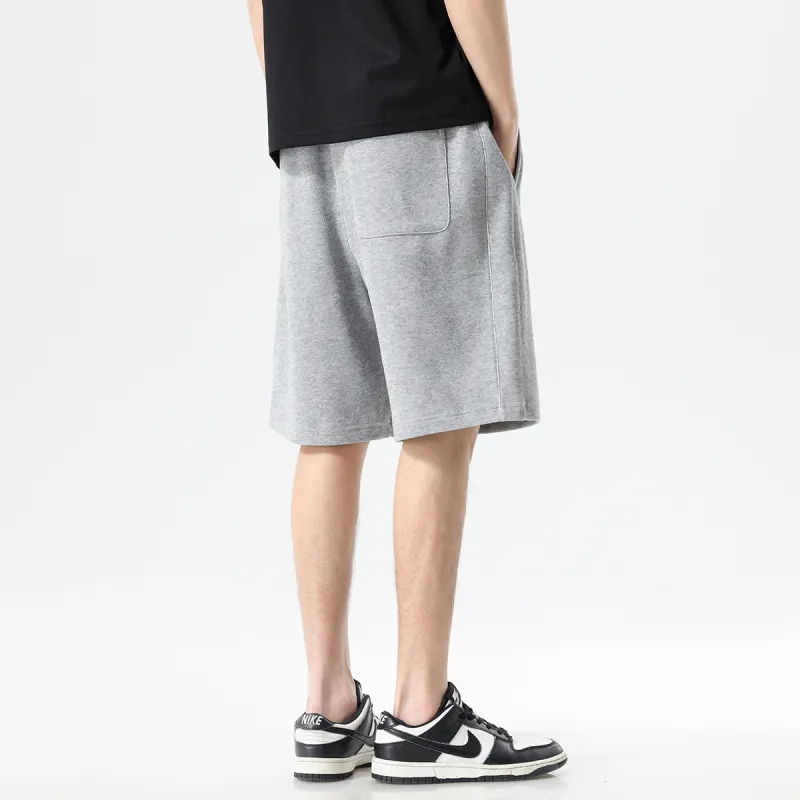 Hansca Comfortable Ribbed Skin Friendly Breathable Casual Shorts Men's-4