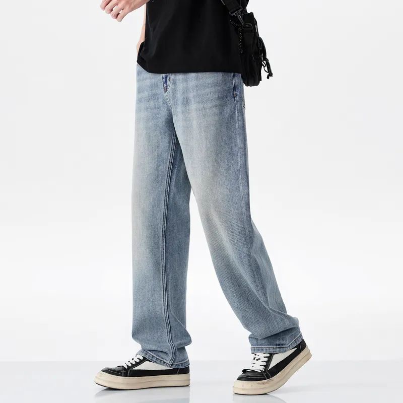 Hansca Teenagers Height Increasing Slimming Jeans Men's Nostalgic Blue-5