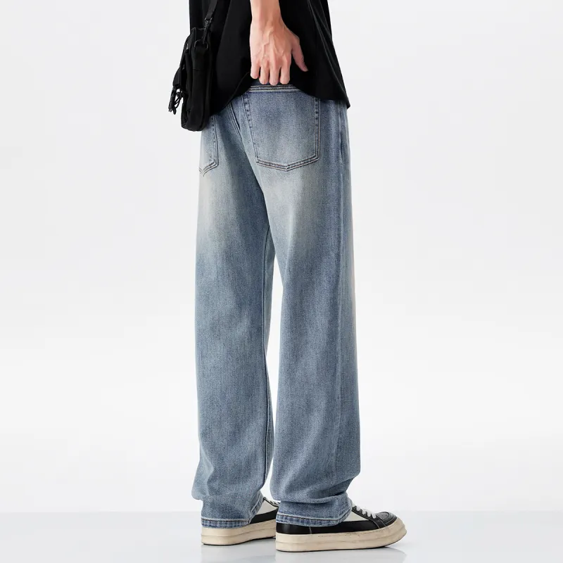 Hansca Teenagers Height Increasing Slimming Jeans Men's Nostalgic Blue-6
