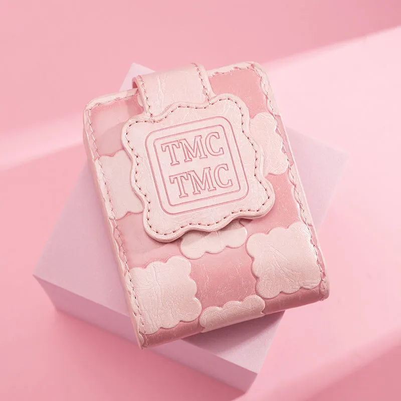 YUECHUMEI Lipstick Bag, Cute Pink, Portable Refillable Makeup Bag, Handheld With Mirror, Makeup Tool-5