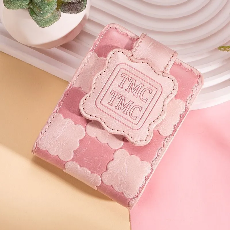 YUECHUMEI Lipstick Bag, Cute Pink, Portable Refillable Makeup Bag, Handheld With Mirror, Makeup Tool-3