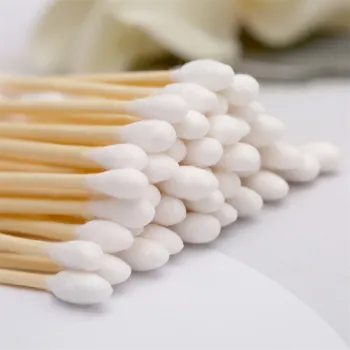 JIANYINGSHU Dual Head Round Tip Cotton Swab Ear Cleaning Disposable Hygiene Swabs For Makeup Removal 200 Pcs