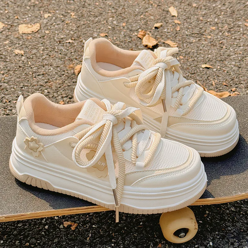 SNXR Quick Dry Lightweight Low Top Skateboard Shoes Women's Beige-2