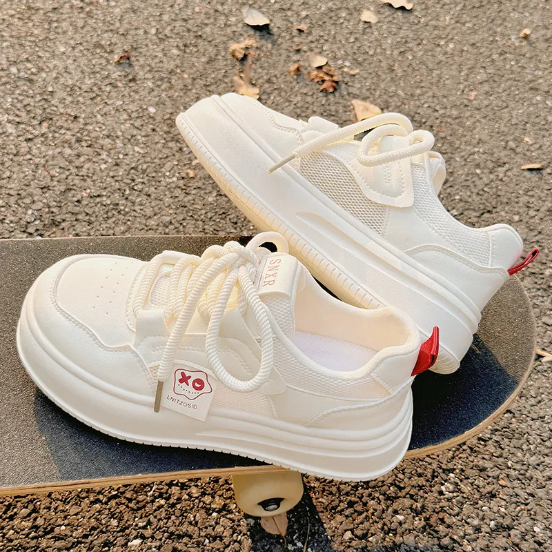 SNXR Slip Resistant Quick Dry Low Top Skateboard Shoes Women's Beige-6