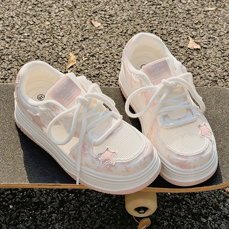 SHUXIAOBEI Slip Resistant, Abrasion Resistant, Breathable Low Top Skateboard Shoes Women's Pink-5