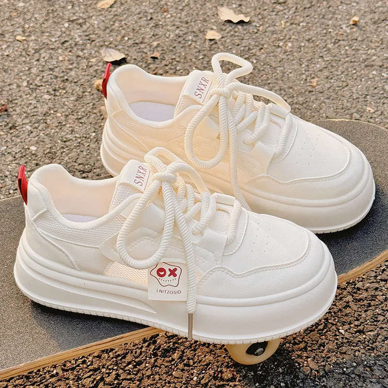 SNXR Slip Resistant Quick Dry Low Top Skateboard Shoes Women's Beige-1