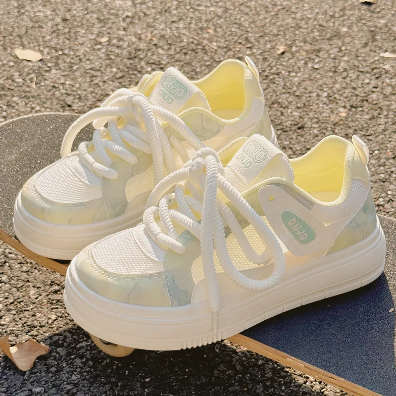 SNXR Low Top Skateboard Shoes Women's Misty Blue-3