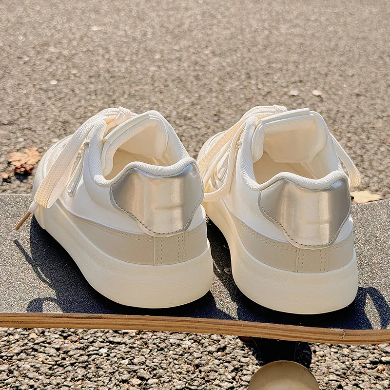 SNXR Slip Resistant Cushioning, Quick Dry, Breathable, Lightweight Low Top Skateboard Shoes Women's White-7