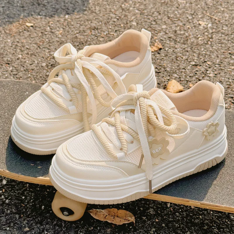 SNXR Quick Dry Lightweight Low Top Skateboard Shoes Women's Beige-1