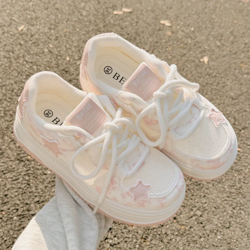 SHUXIAOBEI Slip Resistant, Abrasion Resistant, Breathable Low Top Skateboard Shoes Women's Pink-3