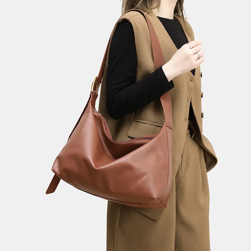 OKEKE Pu Handbag Shoulder Bag Regular Unisex Black/Brown-1