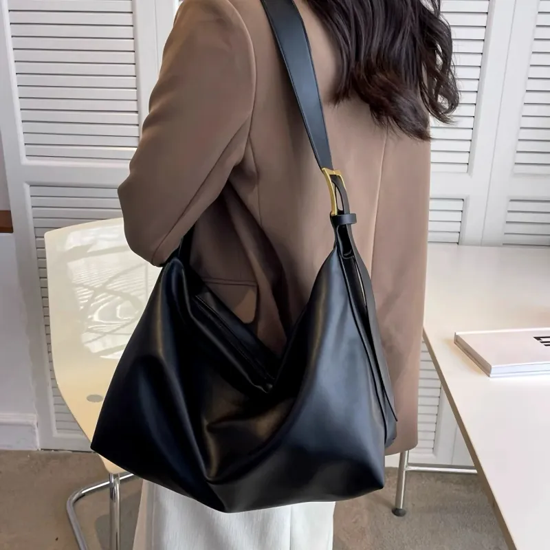OKEKE Pu Handbag Shoulder Bag Regular Unisex Black/Brown-5