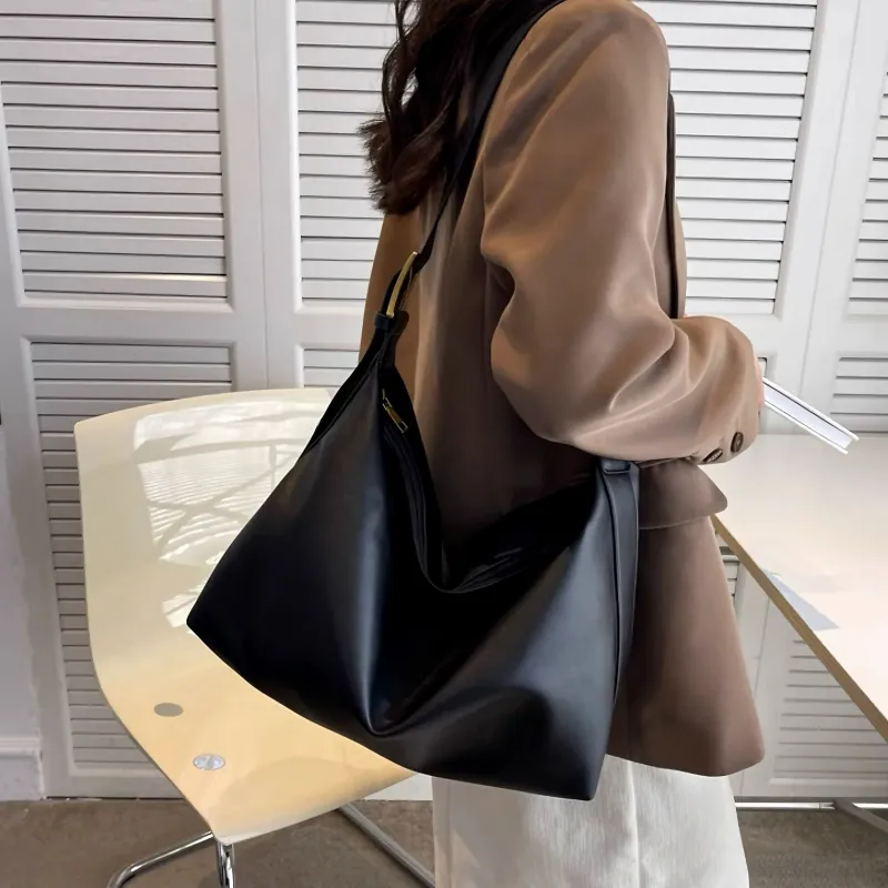 OKEKE Pu Handbag Shoulder Bag Regular Unisex Black/Brown-7