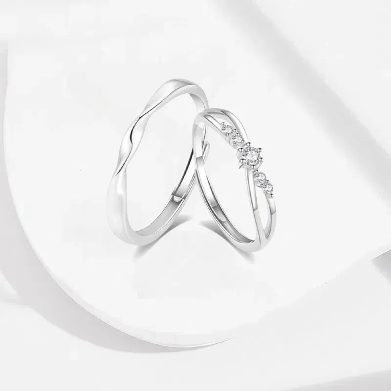 LITNEEDS Girlfriend, Long Distance Relationship Rings Unisex-1