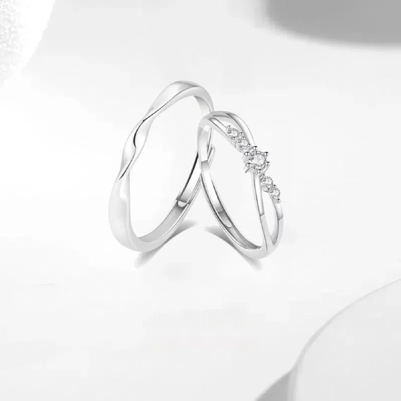 LITNEEDS Girlfriend, Long Distance Relationship Rings Unisex-2