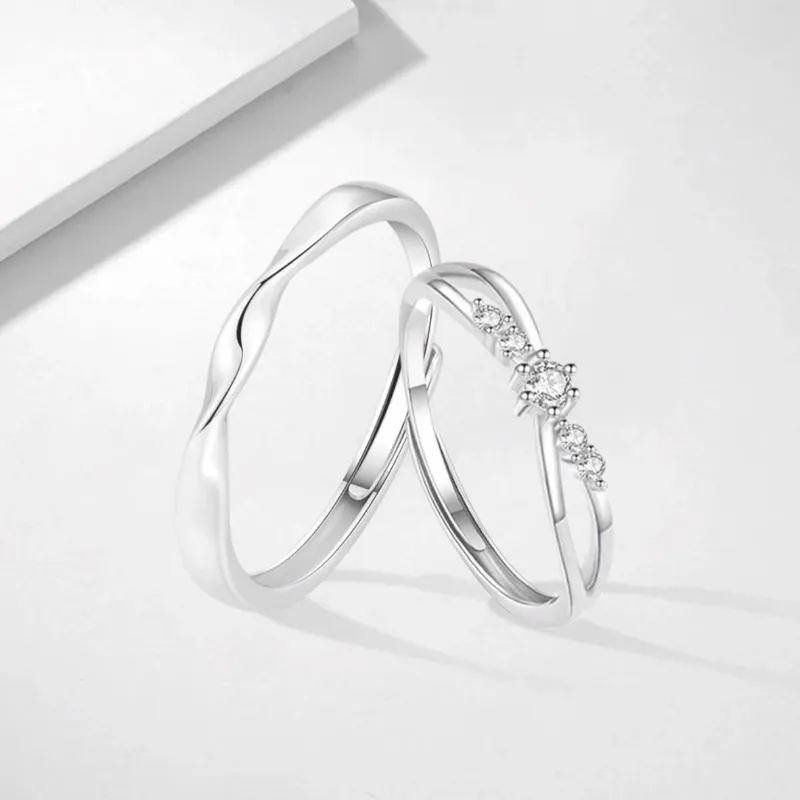 LITNEEDS Girlfriend, Long Distance Relationship Rings Unisex-4