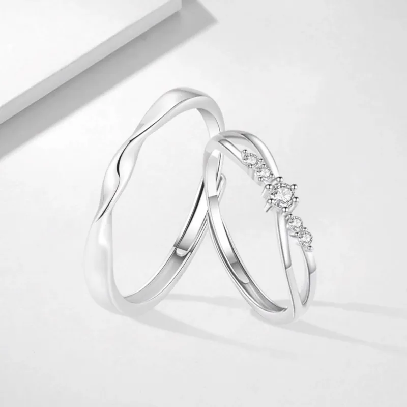 LITNEEDS Girlfriend, Long Distance Relationship Rings Unisex-3