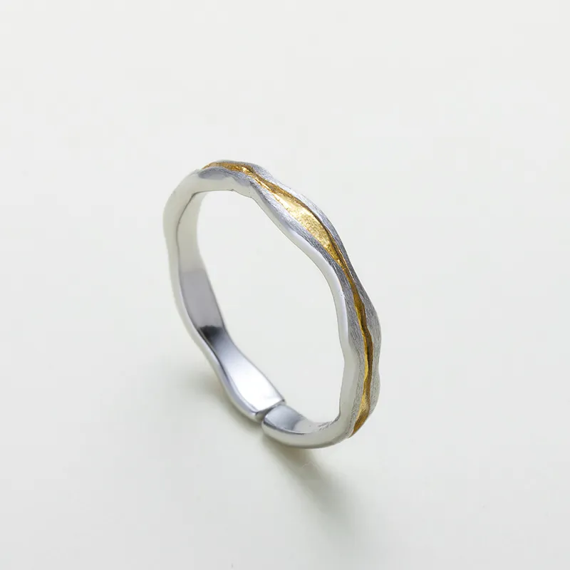 HUAYA S925 Silver Rings Women's Gold And Silver-1