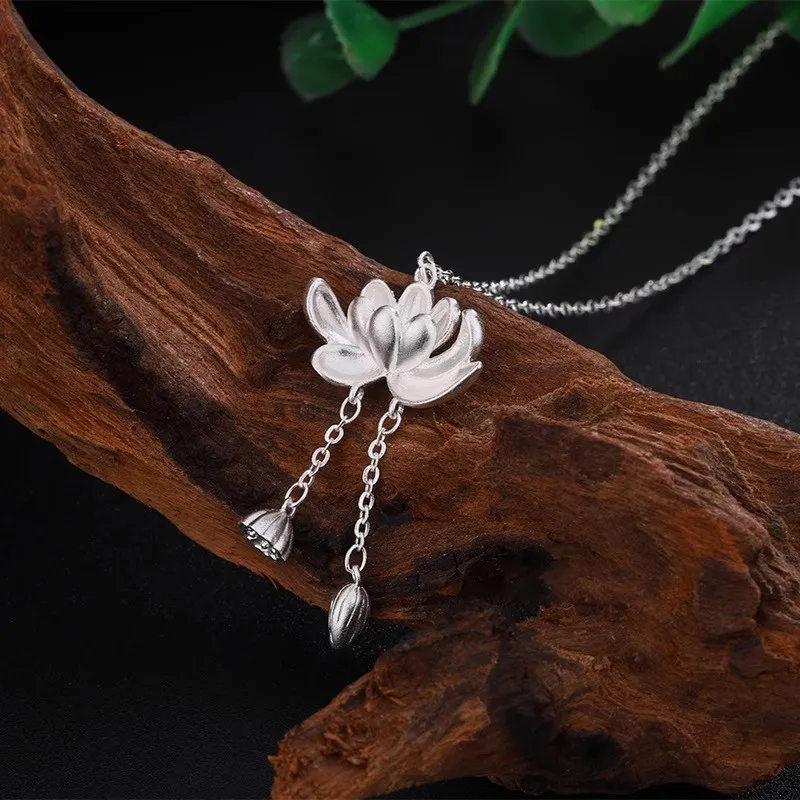 UZIID S999 Fine Silver Sterling Silver Necklaces Women's-9