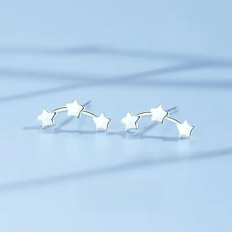 UZIID 990 Silver Stud Earrings Women's-1