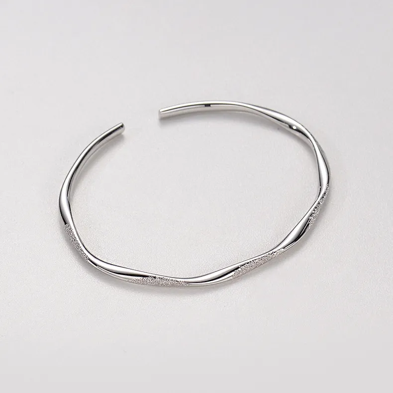 UZIID Sterling Silver Bangles Unisex Silver-4