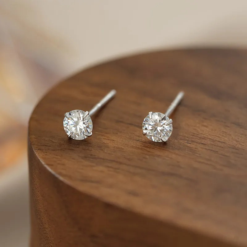 UZIID Sterling Silver S999 Silver Stud Earrings Women's-4