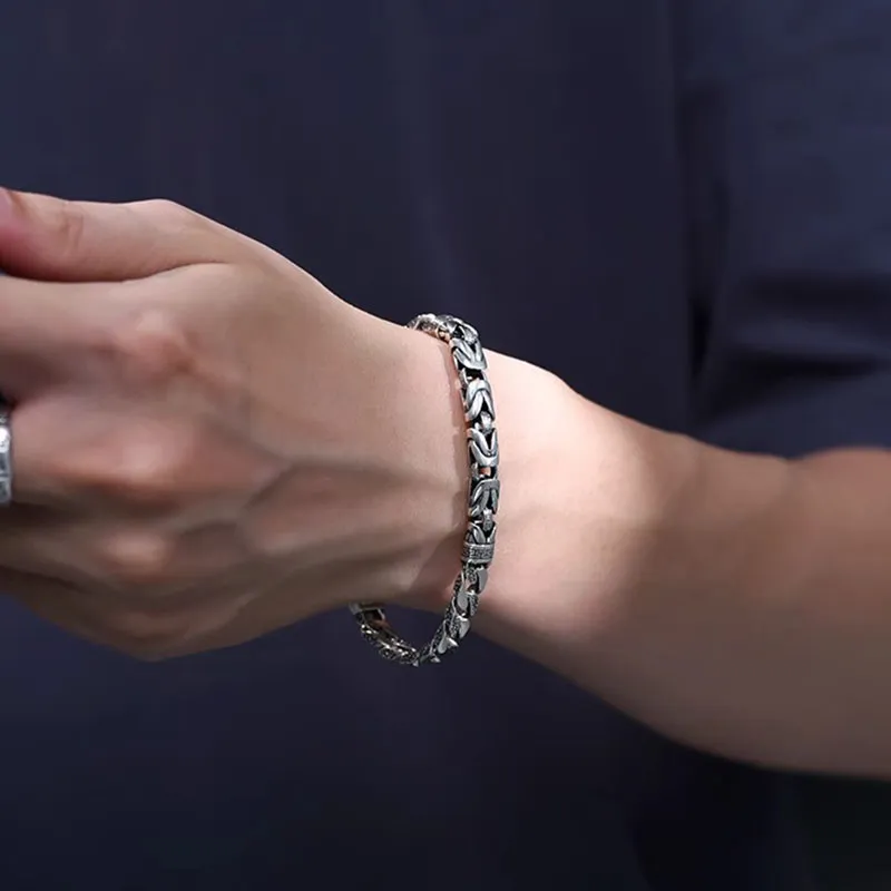 UZIID 925 Sterling Silver Bracelets Men's-7
