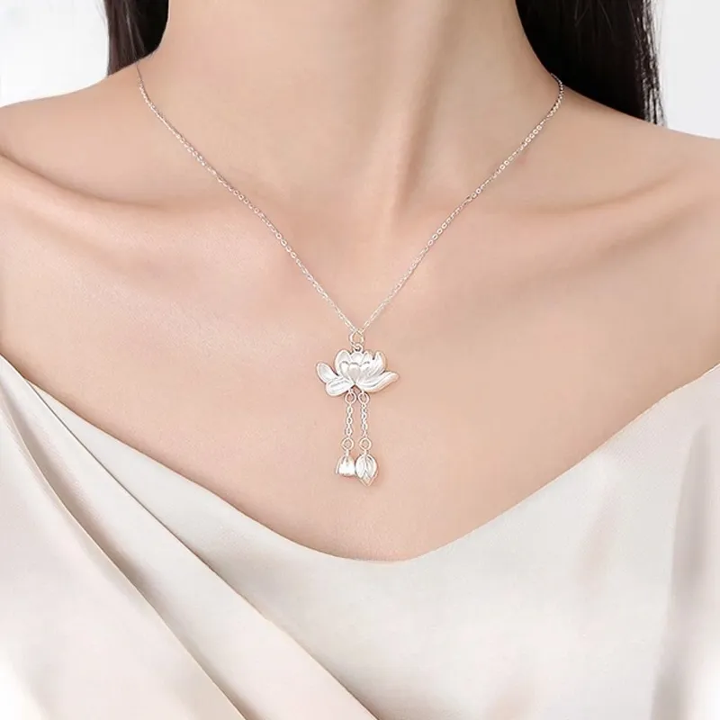 UZIID S999 Fine Silver Sterling Silver Necklaces Women's-8