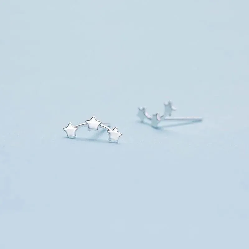 UZIID 990 Silver Stud Earrings Women's-4