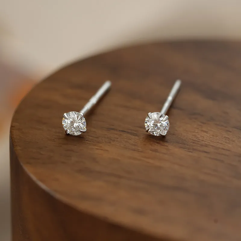 UZIID Sterling Silver S999 Silver Stud Earrings Women's-5