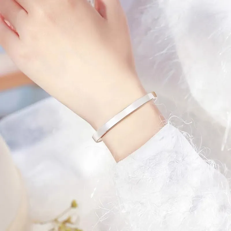 UZIID Sterling Silver S999 Silver Bangles Women's-3
