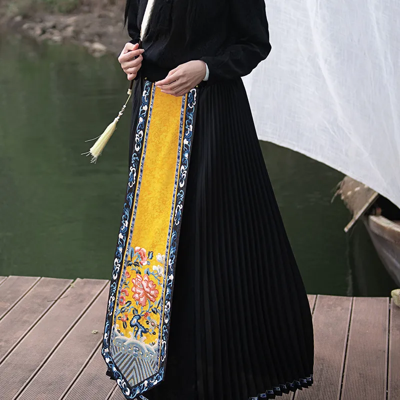 A LIFE ON THE LEFT Casual Long Skirt Women's Sky Black And Earth Yellow-3