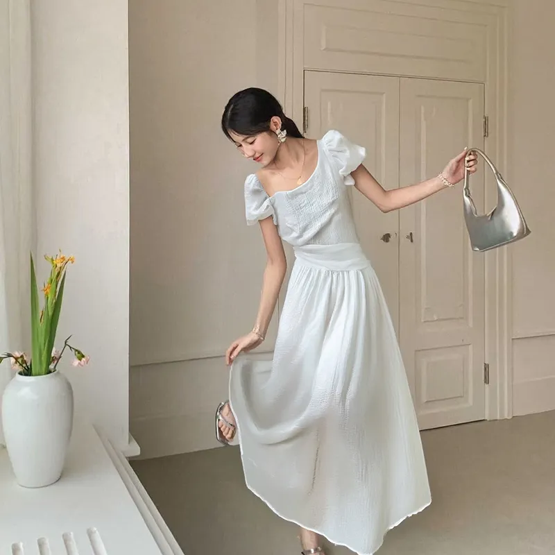 MISSHONEY MH Short Sleeved Dress Women's White-4