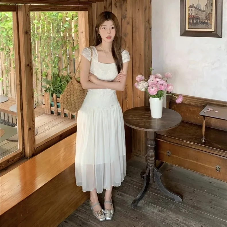 MISSHONEY MH Short Sleeved Dress Women's White-3