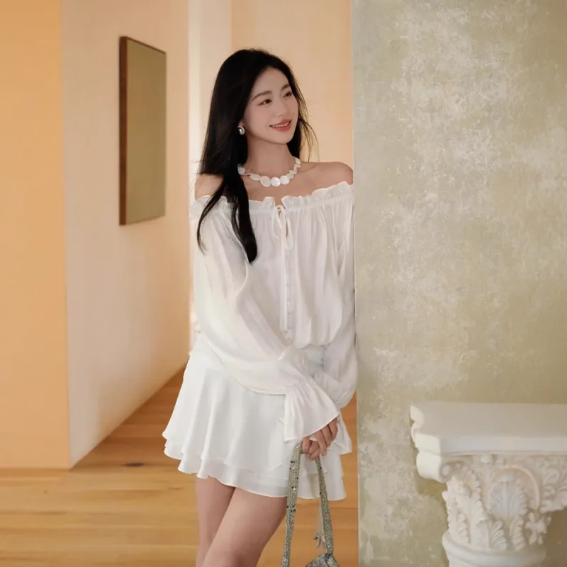 MISSHONEY MH Long Sleeved Dress Women's White-5