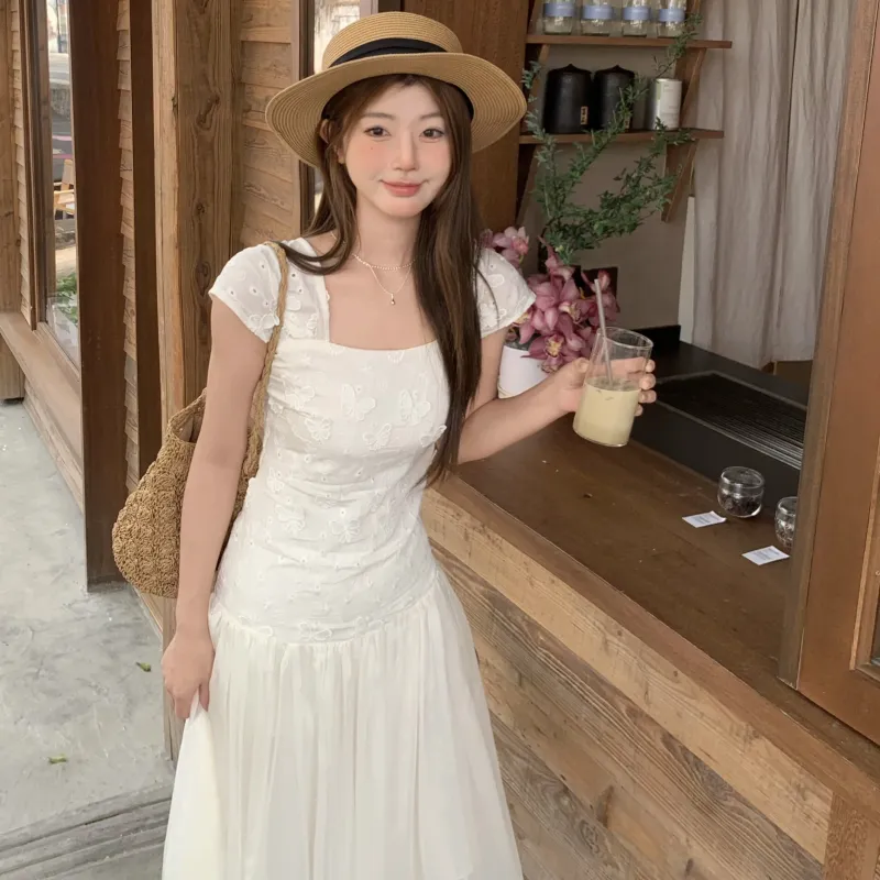 MISSHONEY MH Short Sleeved Dress Women's White-6