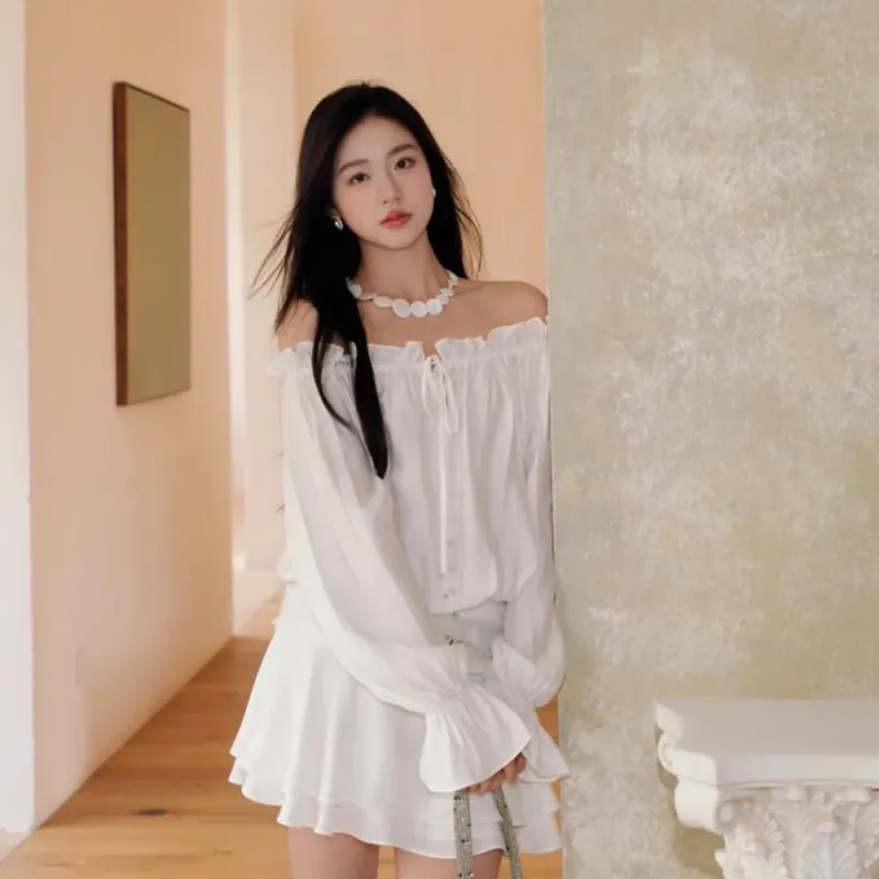 MISSHONEY MH Long Sleeved Dress Women's White-3