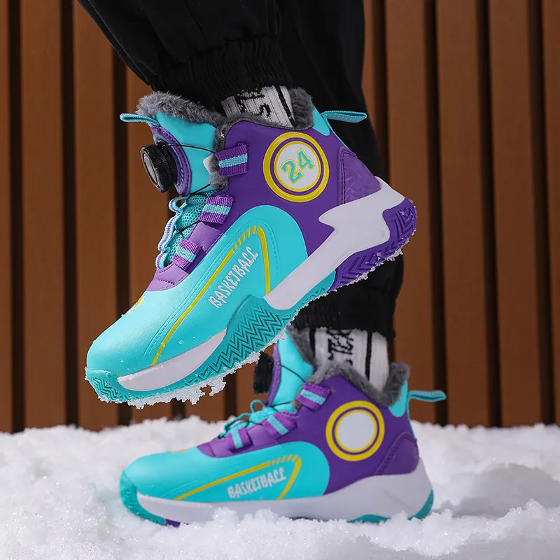 FIRS Kids Slip Resistant Water Resistant High Top Children's Basketball Shoes Kids'-10