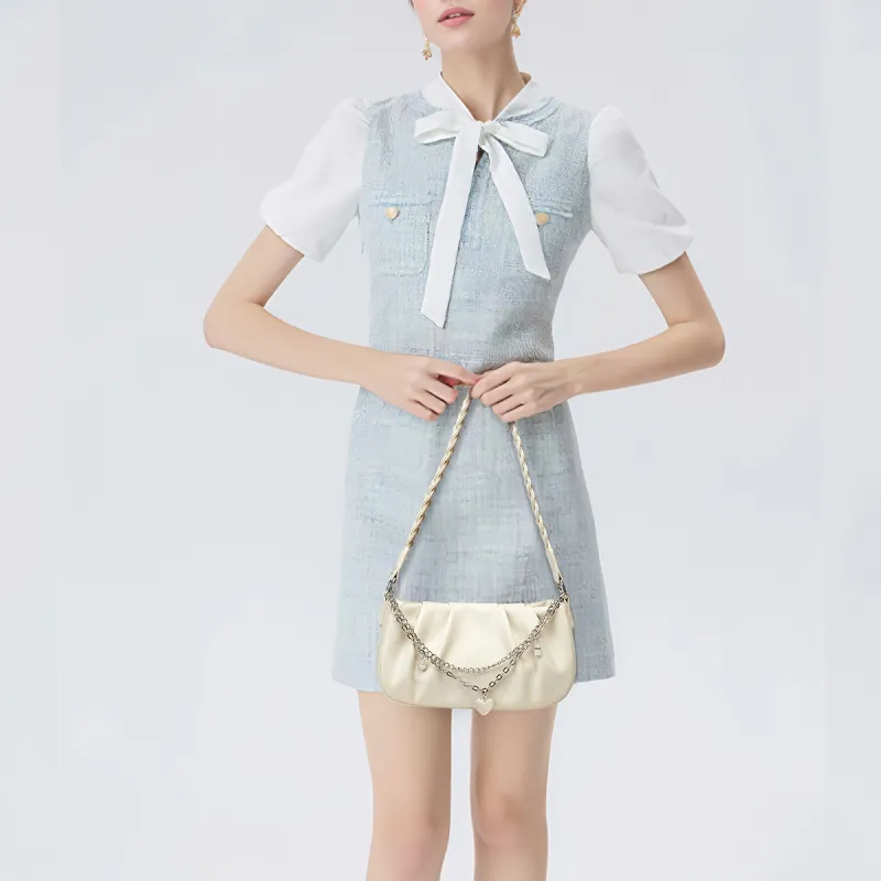 CORALDAISY Synthetic Leather Crossbody Bag, Shoulder Bag Regular Women's Crescent White-6