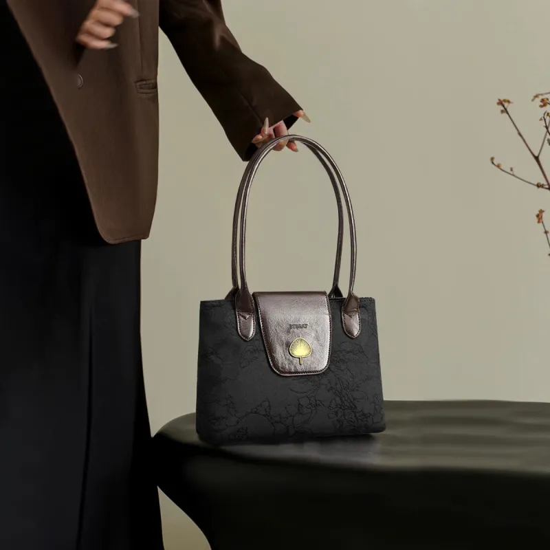 ST&SAT Fabric Shoulder Bag Women's Classical Black-6
