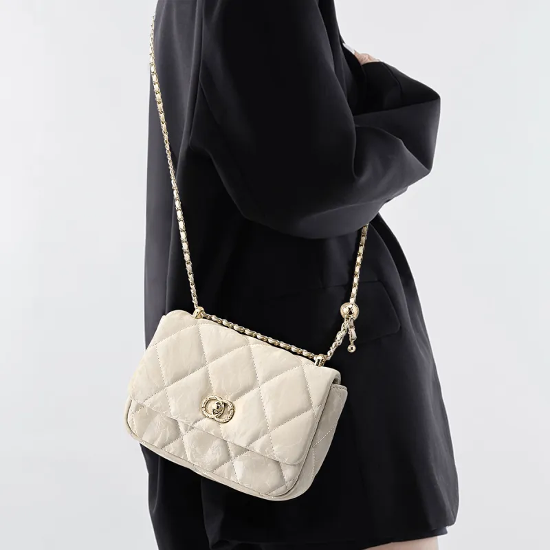 CORALDAISY Synthetic Leather Shoulder Bag, Crossbody Bag Women's Morning Dew White-4