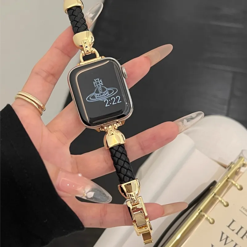 IWabcertoo All Compatibility Watch Band Cowhide Leather Material-7