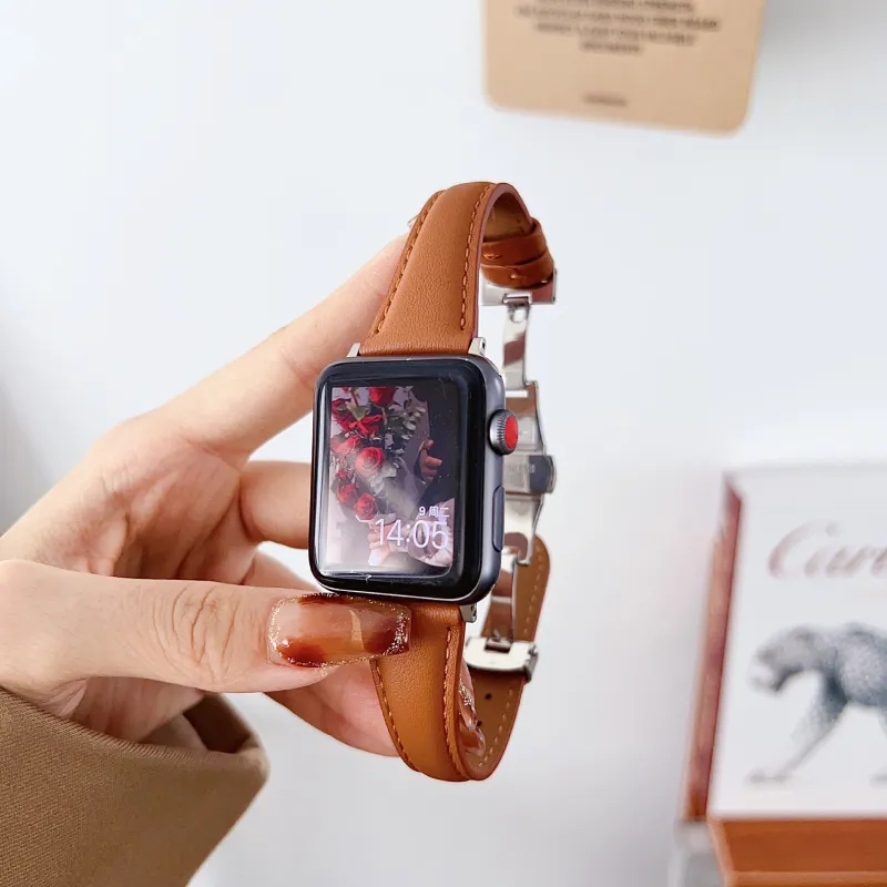 IWabcertoo Apple Compatibility Watch Band Genuine Leather Material-3