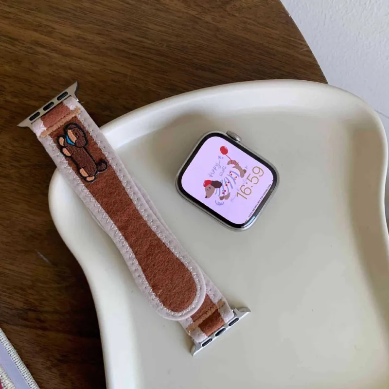 IWabcertoo Watch Band Apple Compatibility 185mm Canvas Material-12