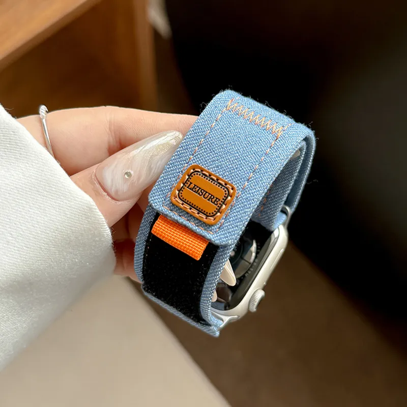 IWabcertoo Apple Compatibility Watch Band Denim Material-5