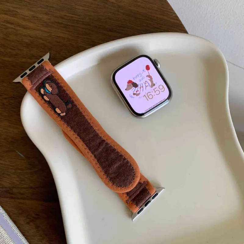 IWabcertoo Watch Band Apple Compatibility 185mm Canvas Material-6